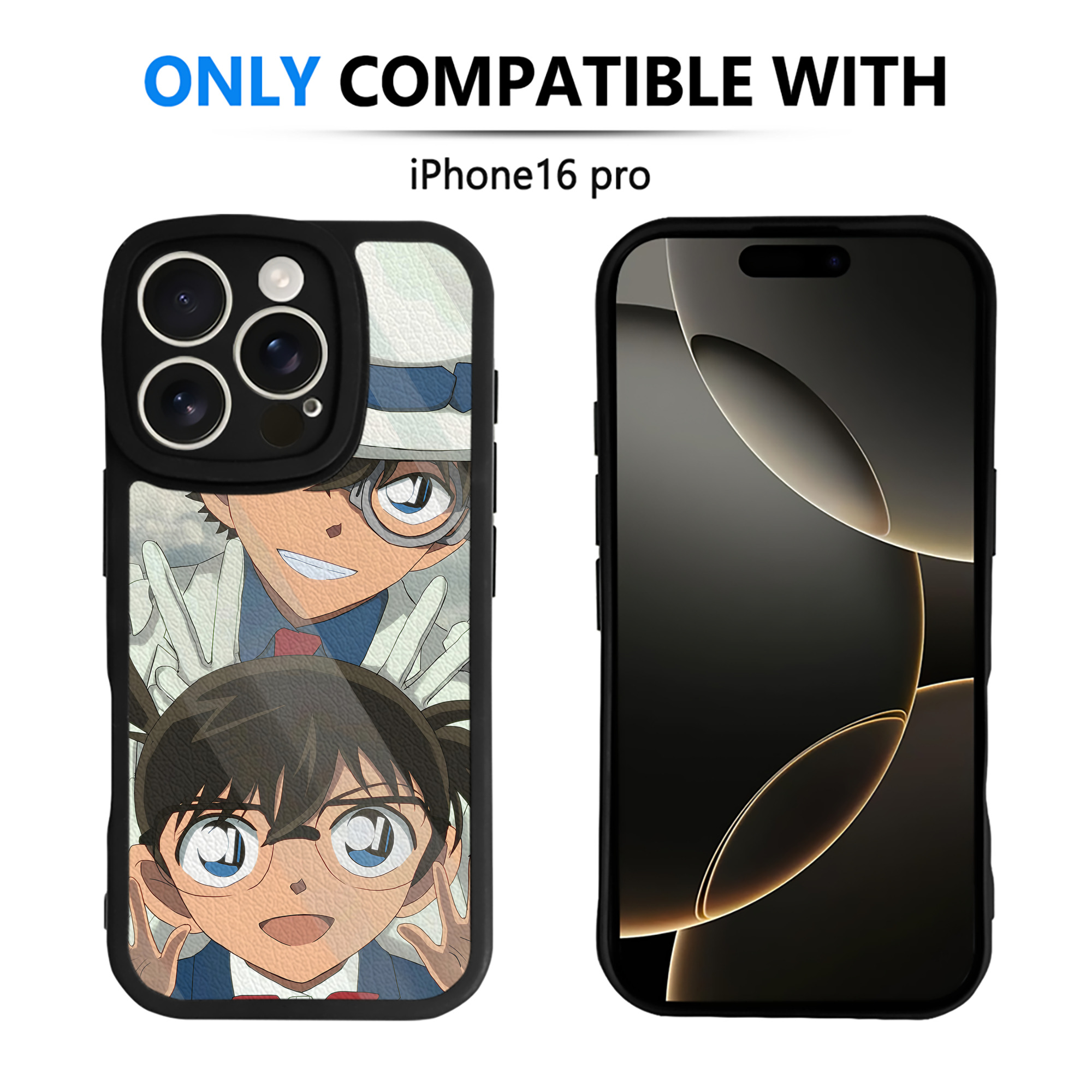 （画像用） 名探偵コナン Detective Conan 【iPhone 16シリーズ対応】シリコンスマホケース（レザー調） 材質：シリコン